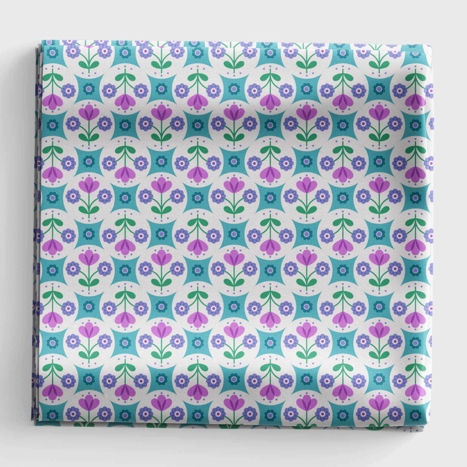 Boho Blooms - Flower Circles - Blue - L18B