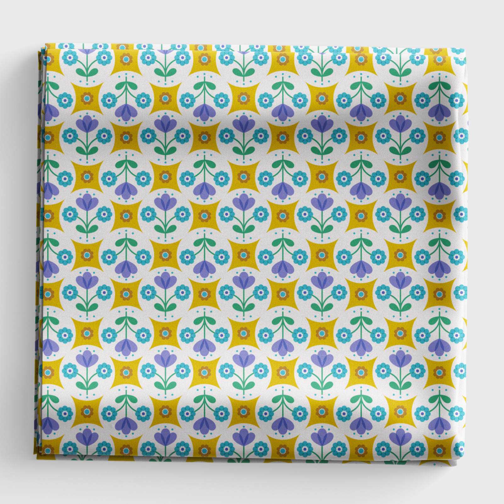 Boho Blooms - Flower Circles - Yellow and Blue - L18C