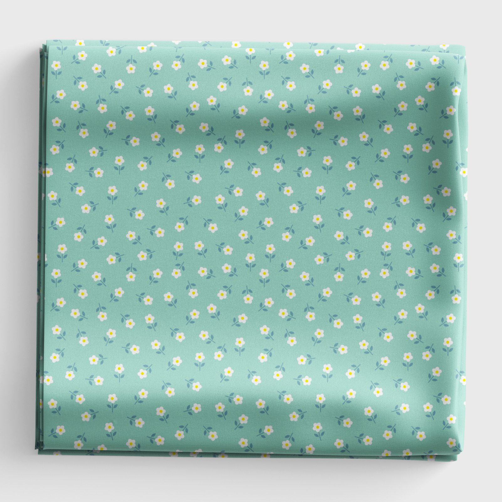 Boho Blooms - Little Daisies - Cream on Aqua - L17A