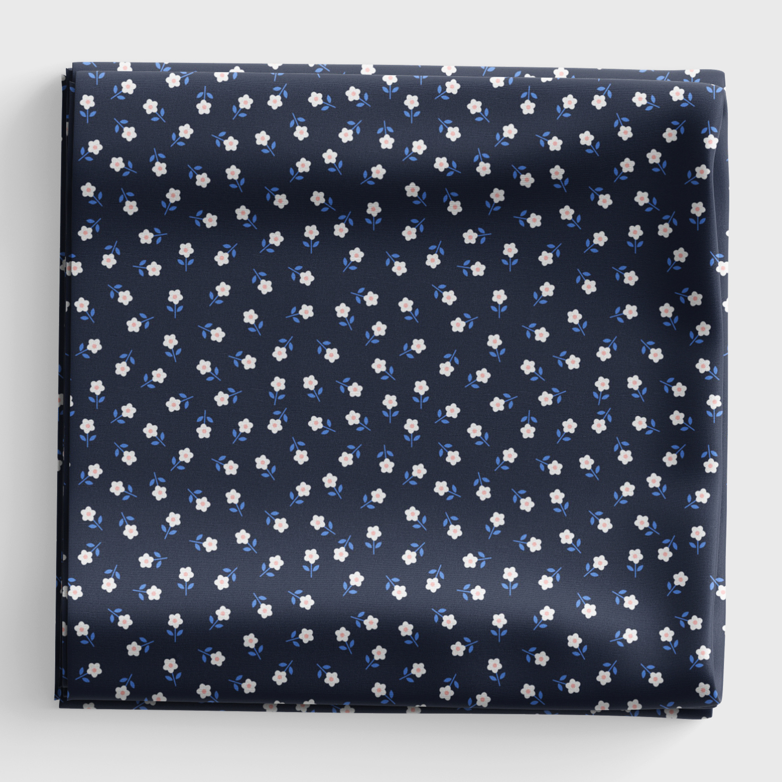 Boho Blooms - Little Daisies - Pink on Navy - L17B