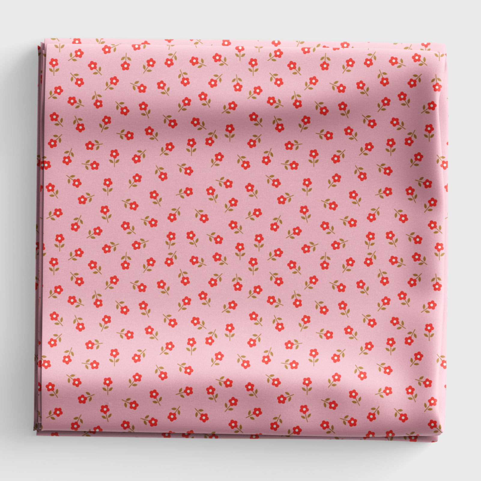 Boho Blooms - Little Daisies - Red on Pink - L17C