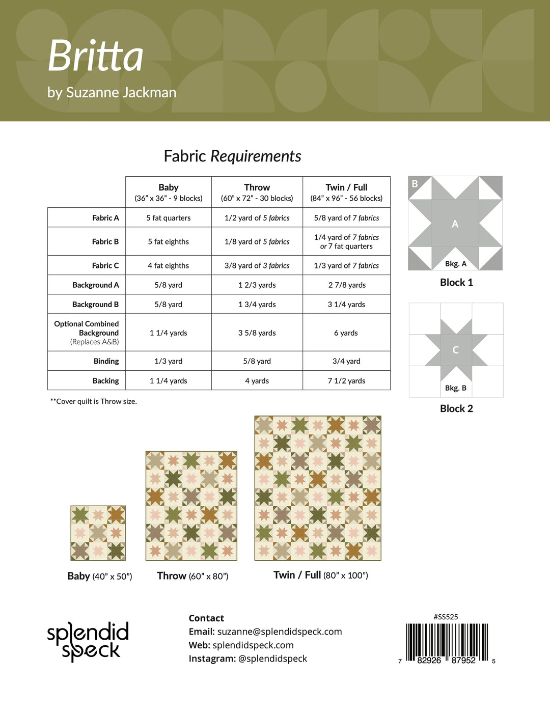 Britta Quilt Pattern