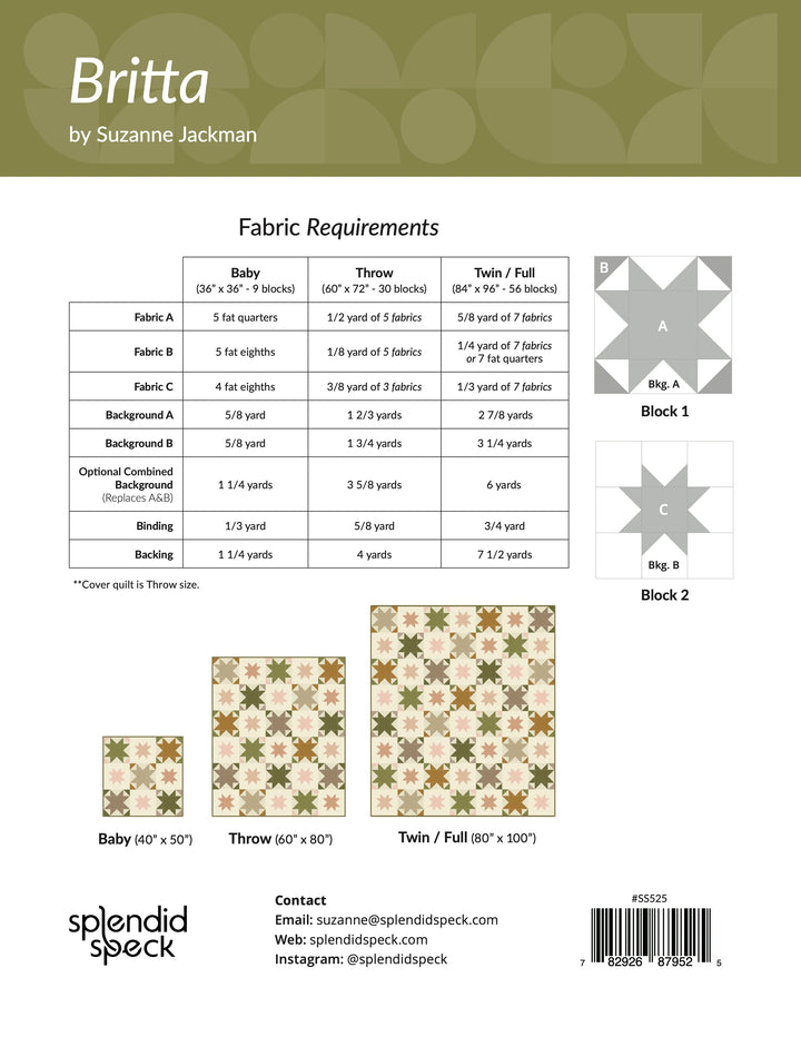 Britta Quilt Pattern