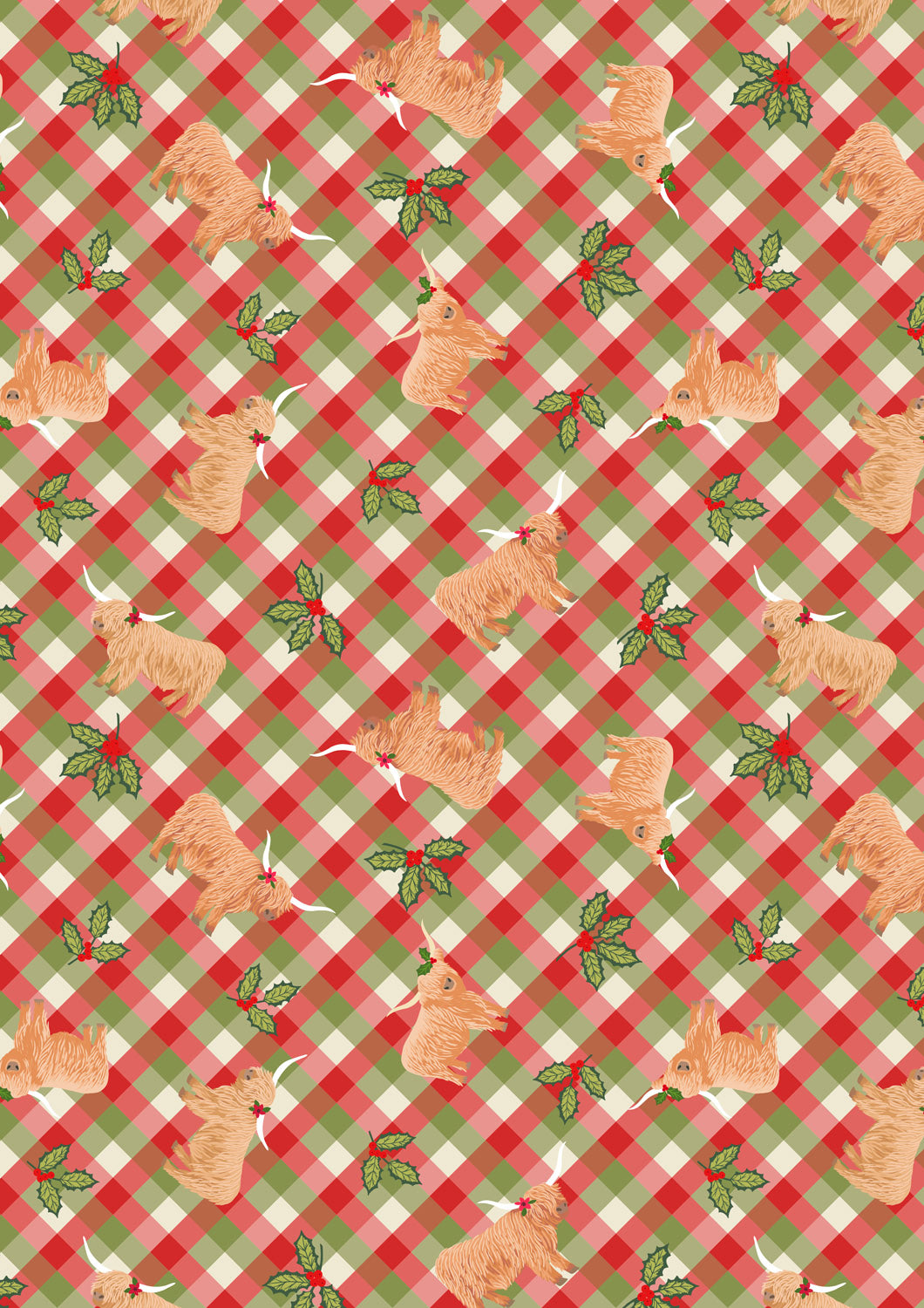 Celtic Christmas - Highlands and Holly - Festive Gingham - C135C