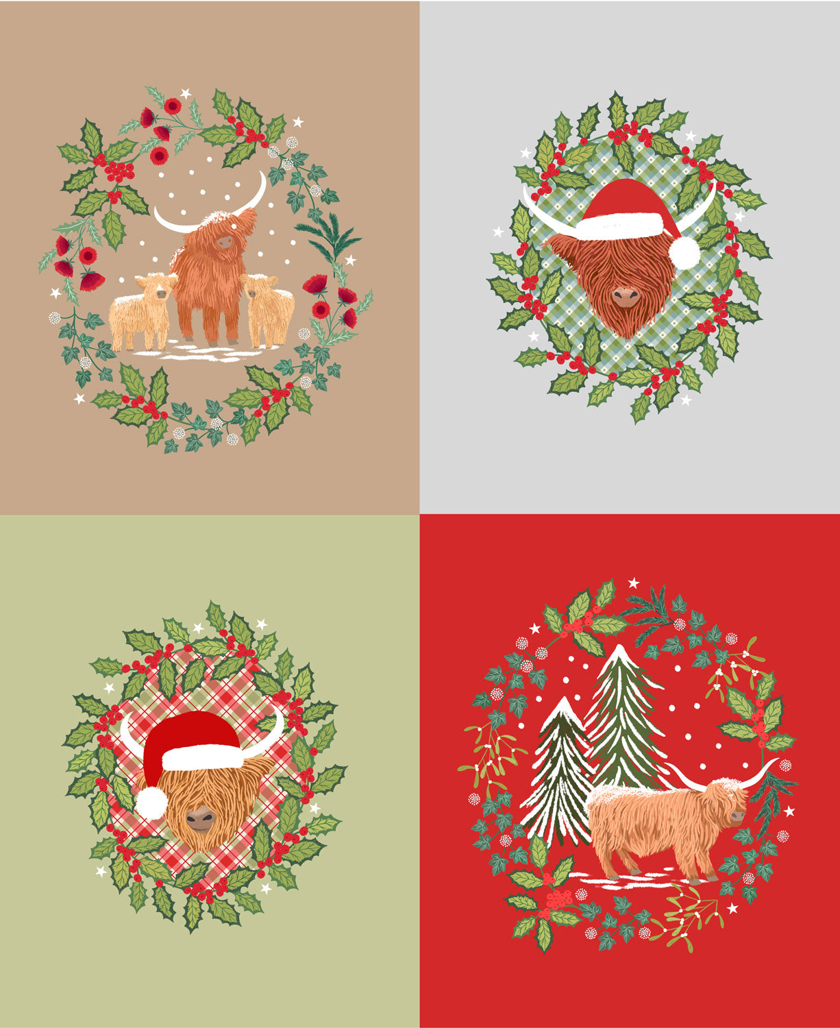 Celtic Christmas - 1 Yard Squares Panel - C136
