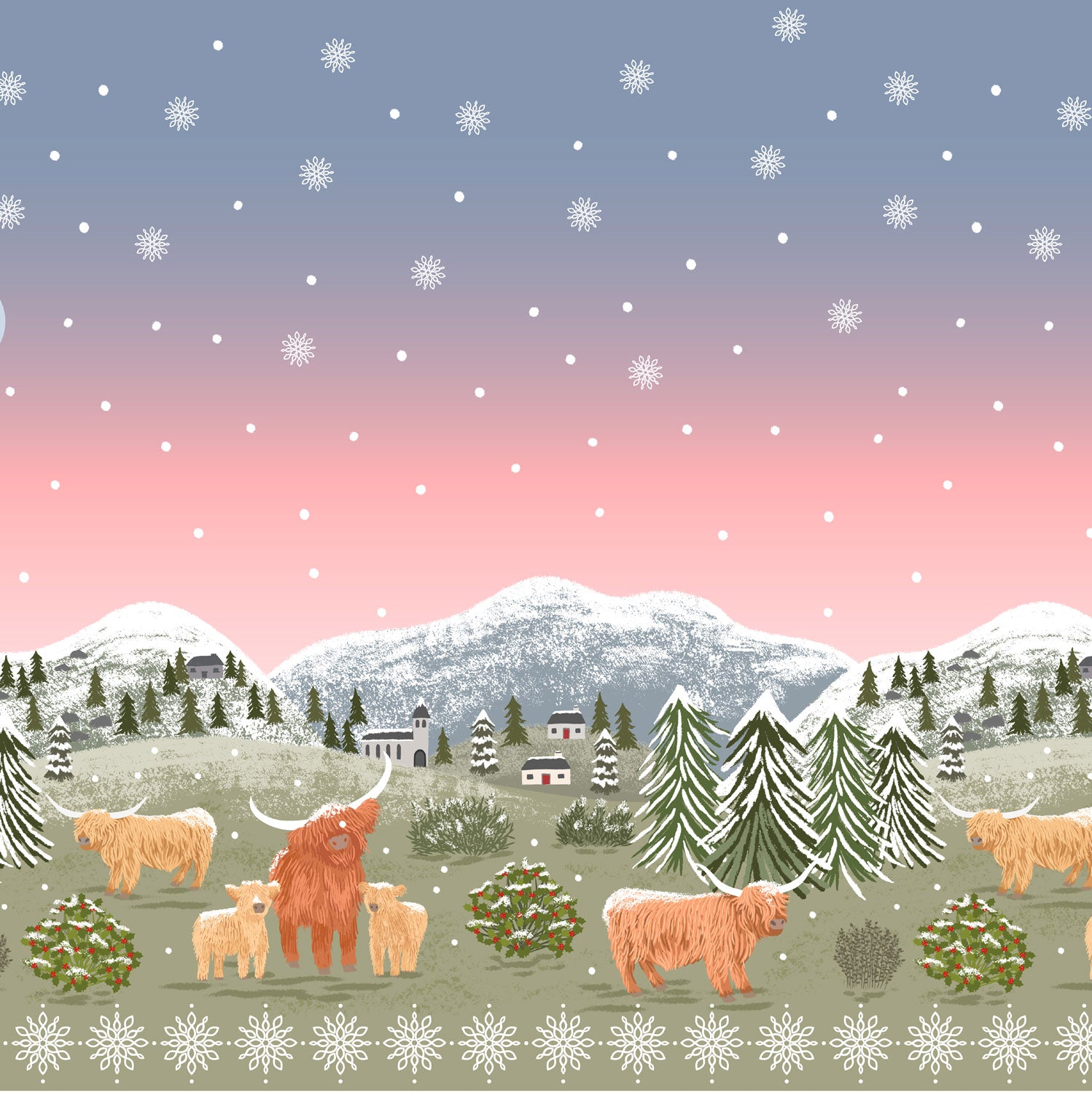 Celtic Christmas - Double Edge Border Panel - C137