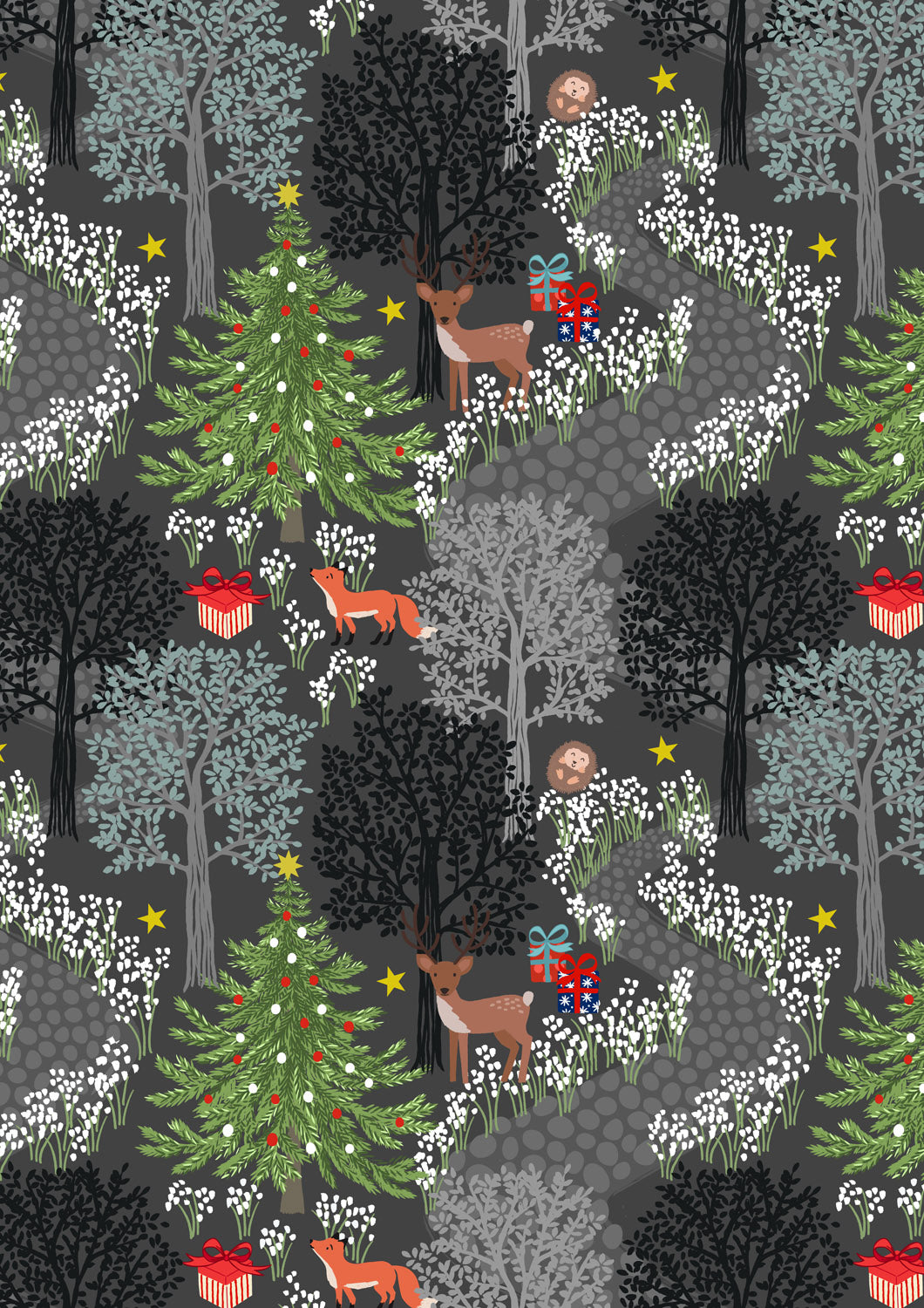 Christmas in Bluebell Wood - Night Time w/gold metallic - C139C