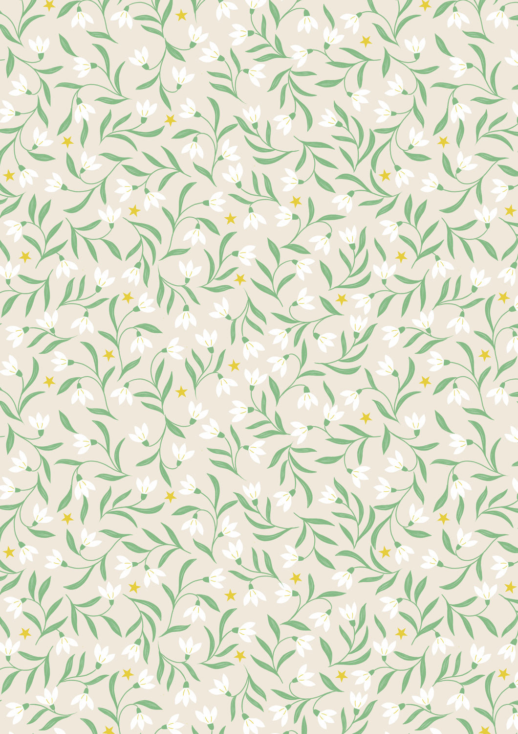 Christmas in Bluebell Wood - Snowdrops - Cream - C140A