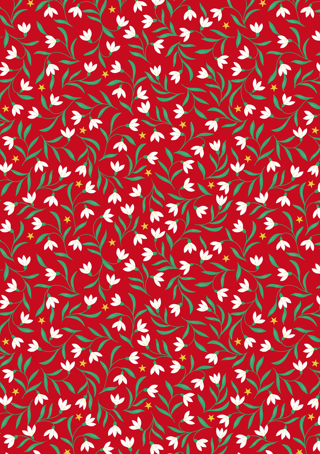 Christmas in Bluebell Wood - Snowdrops - Red - C140B