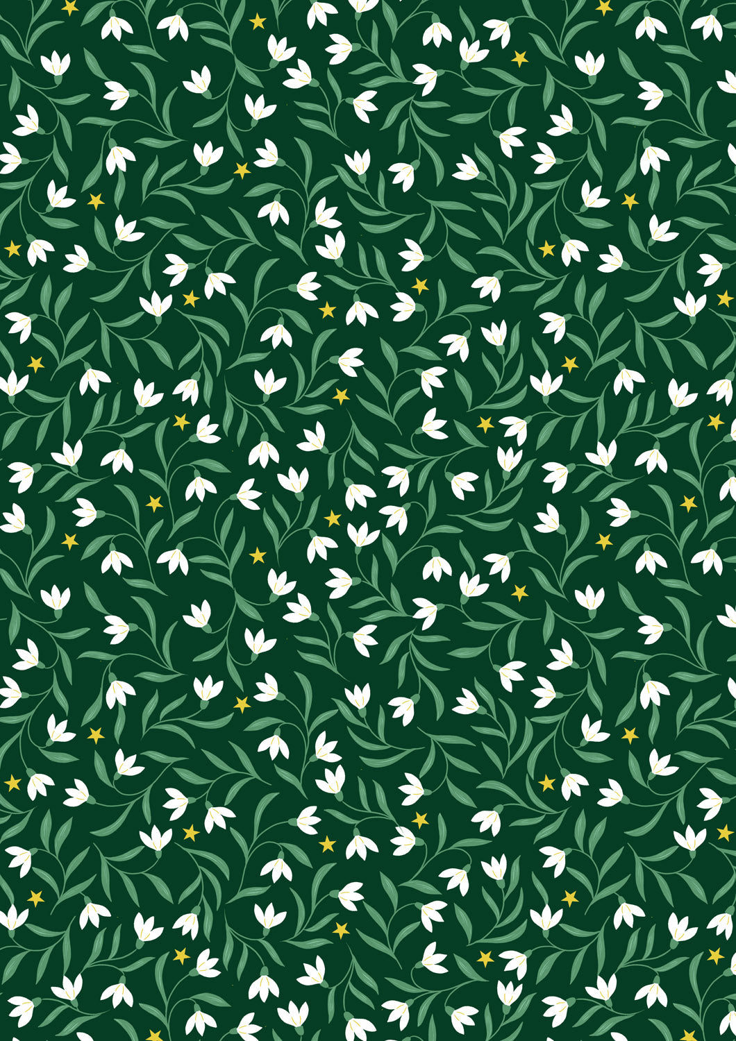 Christmas in Bluebell Wood - Snowdrops - Green - C140C
