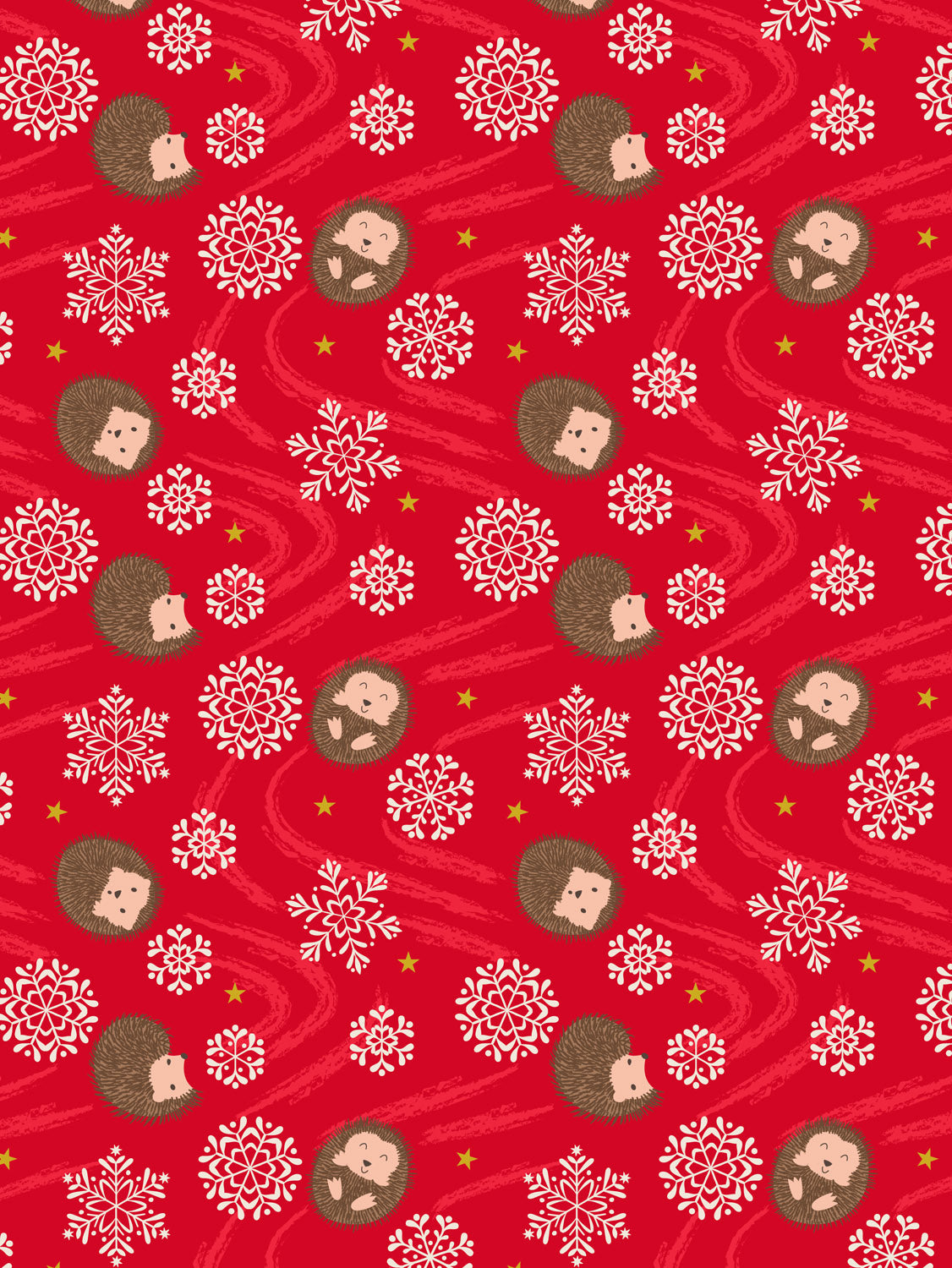 Christmas in Bluebell Wood - Snowflake Hedgehog - Red - C142B