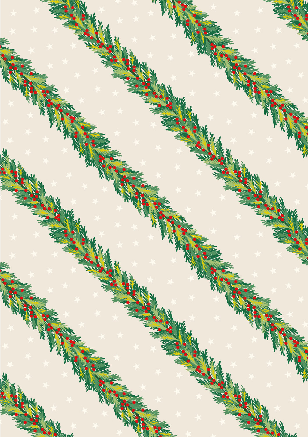 Christmas in Bluebell Wood - Spruce Garland - Cream - C144A