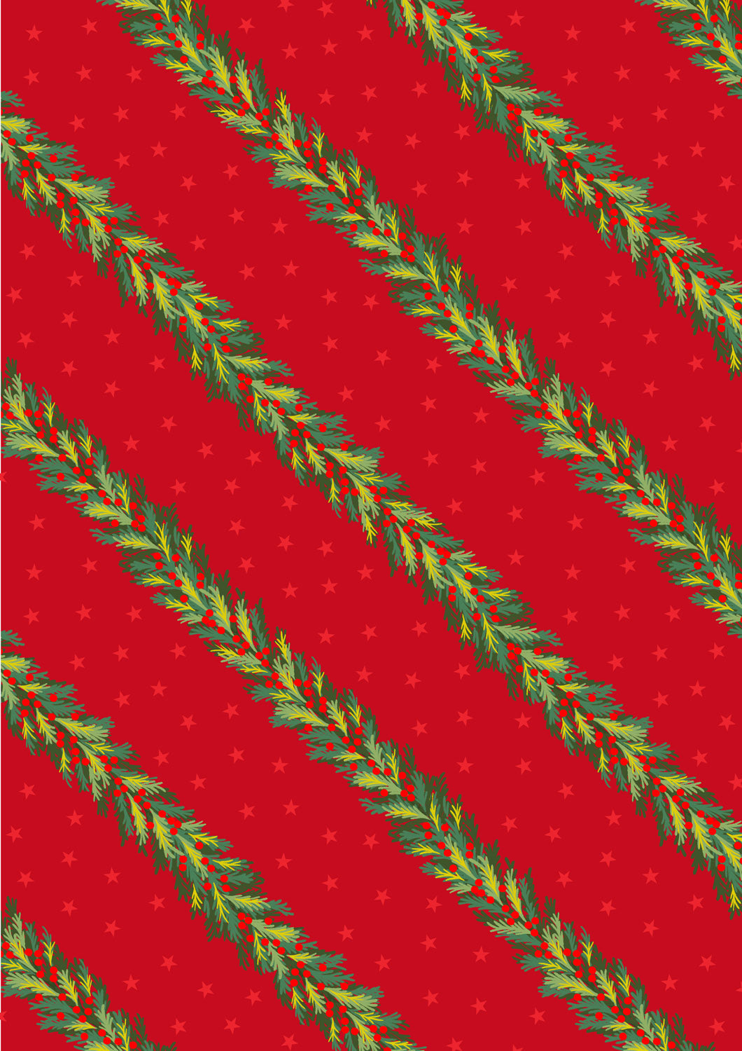 Christmas in Bluebell Wood - Spruce Garland - Red - C144B