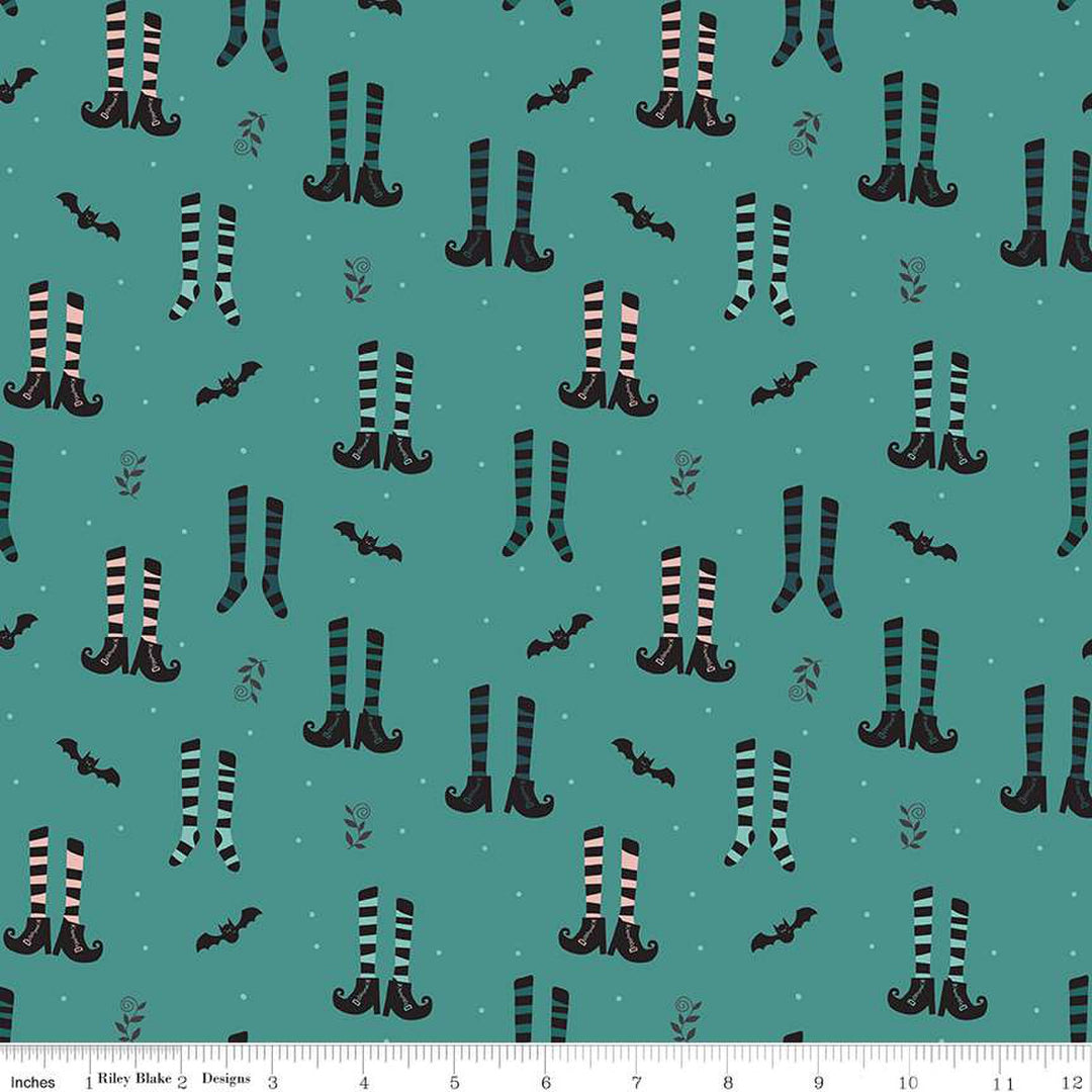Little Witch - Riley Blake - Witches Socks - Light Teal 14561