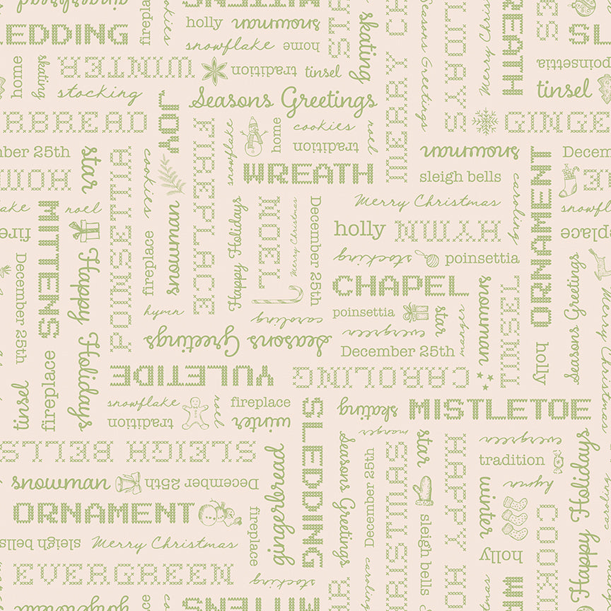 Hometown Holiday - Words - Latte - C14902-LATTE