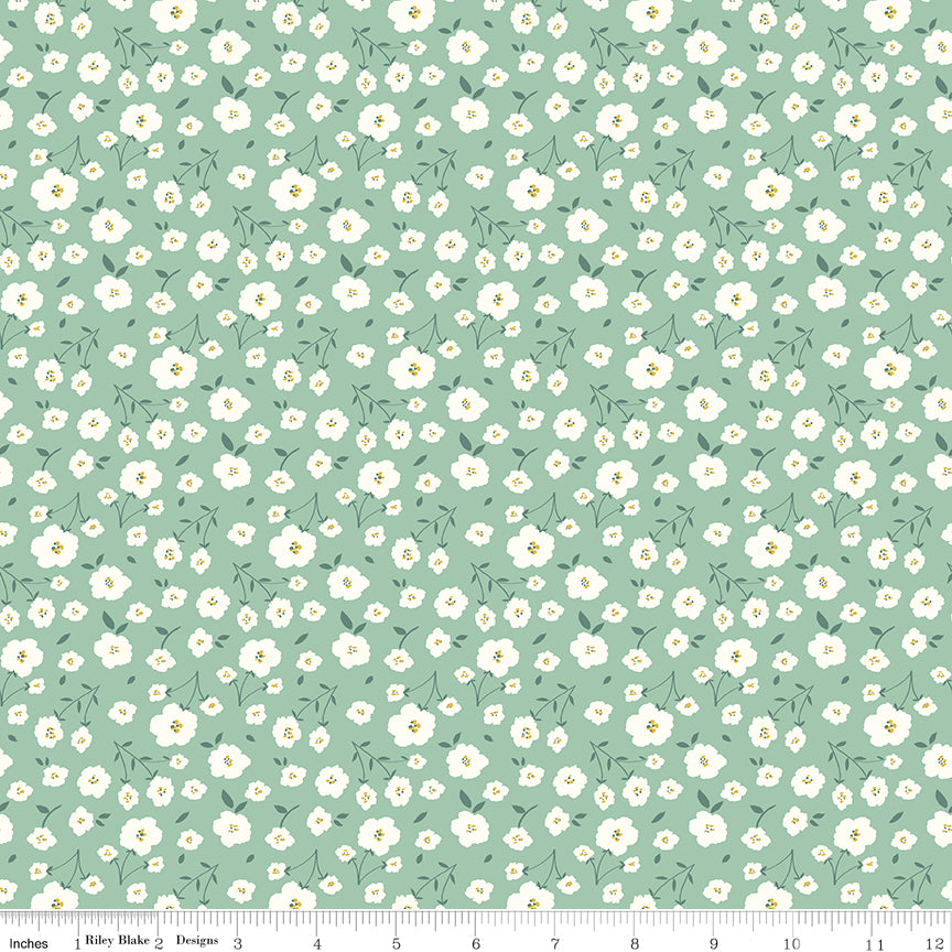 Sunsetridge - Flowers - Seafoam - C15732-Seafoam
