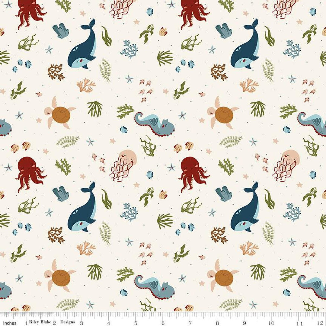Created With Love - Riley Blake Designs - In the Sea Ecru - C15971-ECRU
