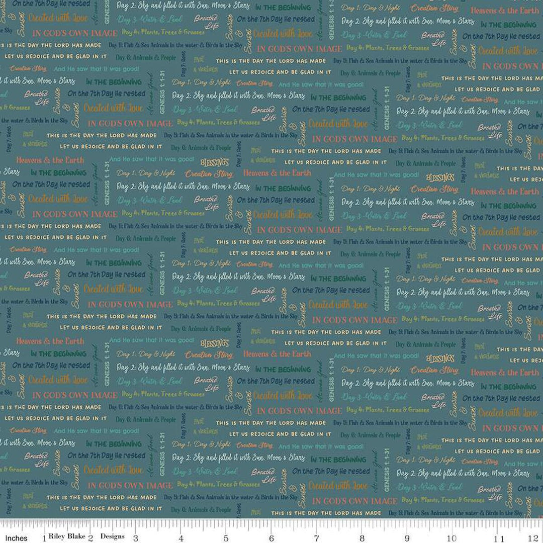 Created With Love - Riley Blake Designs - Written Ocean - C15974-OCEAN