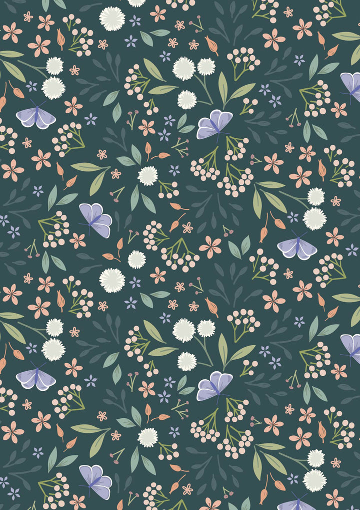 Sky Garden - Floral Odyssey - Deep Teal - CC57.3