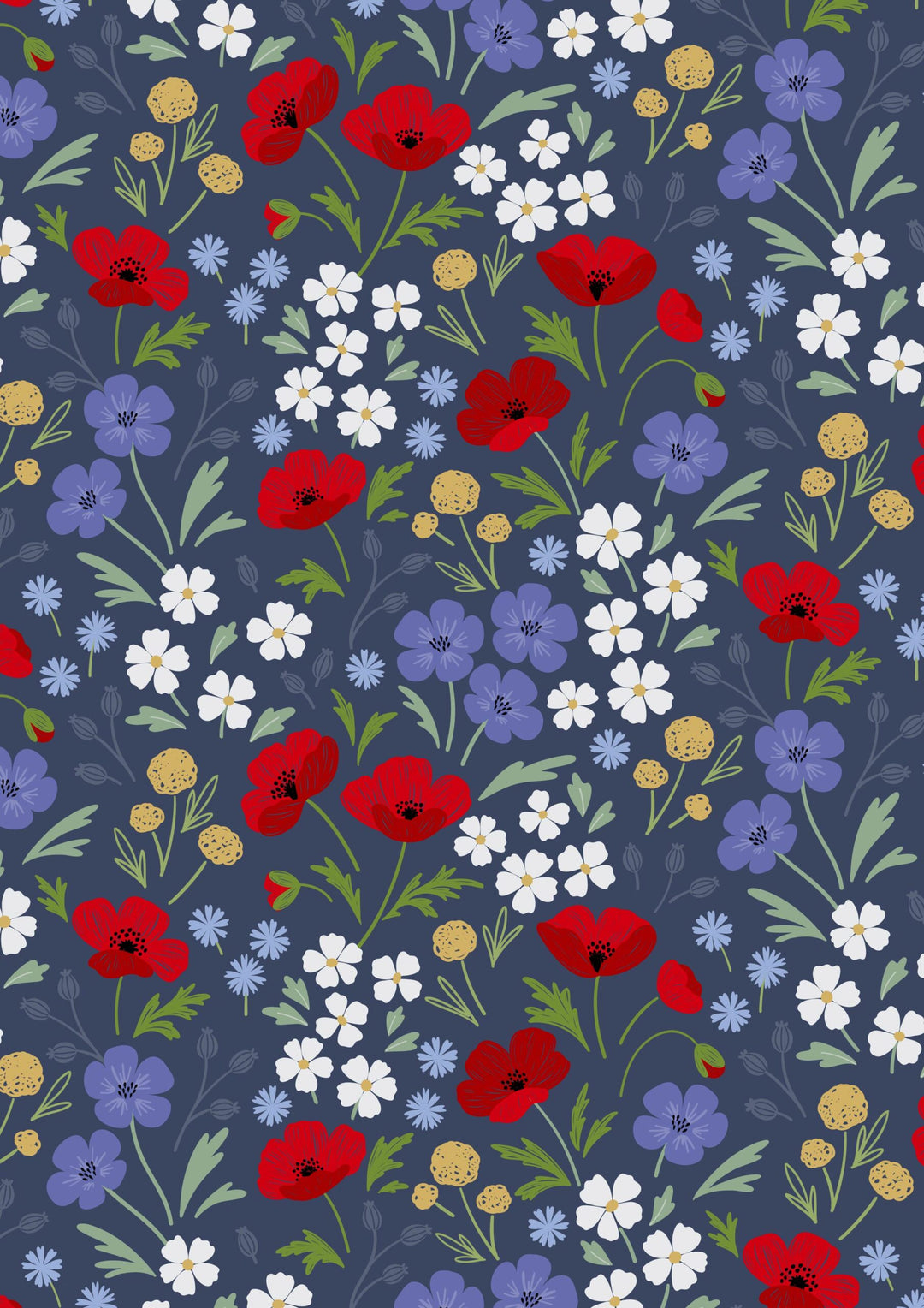 Forever Blooms - Wild Blooms - Prussian Blue - CC61.3