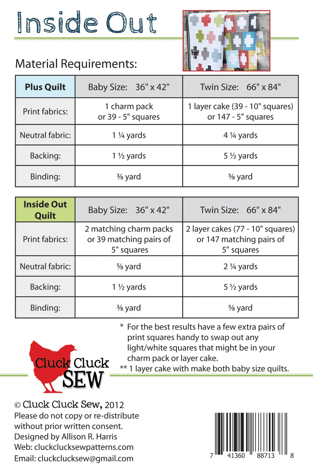Inside Out Pattern - Cluck Cluck Sew