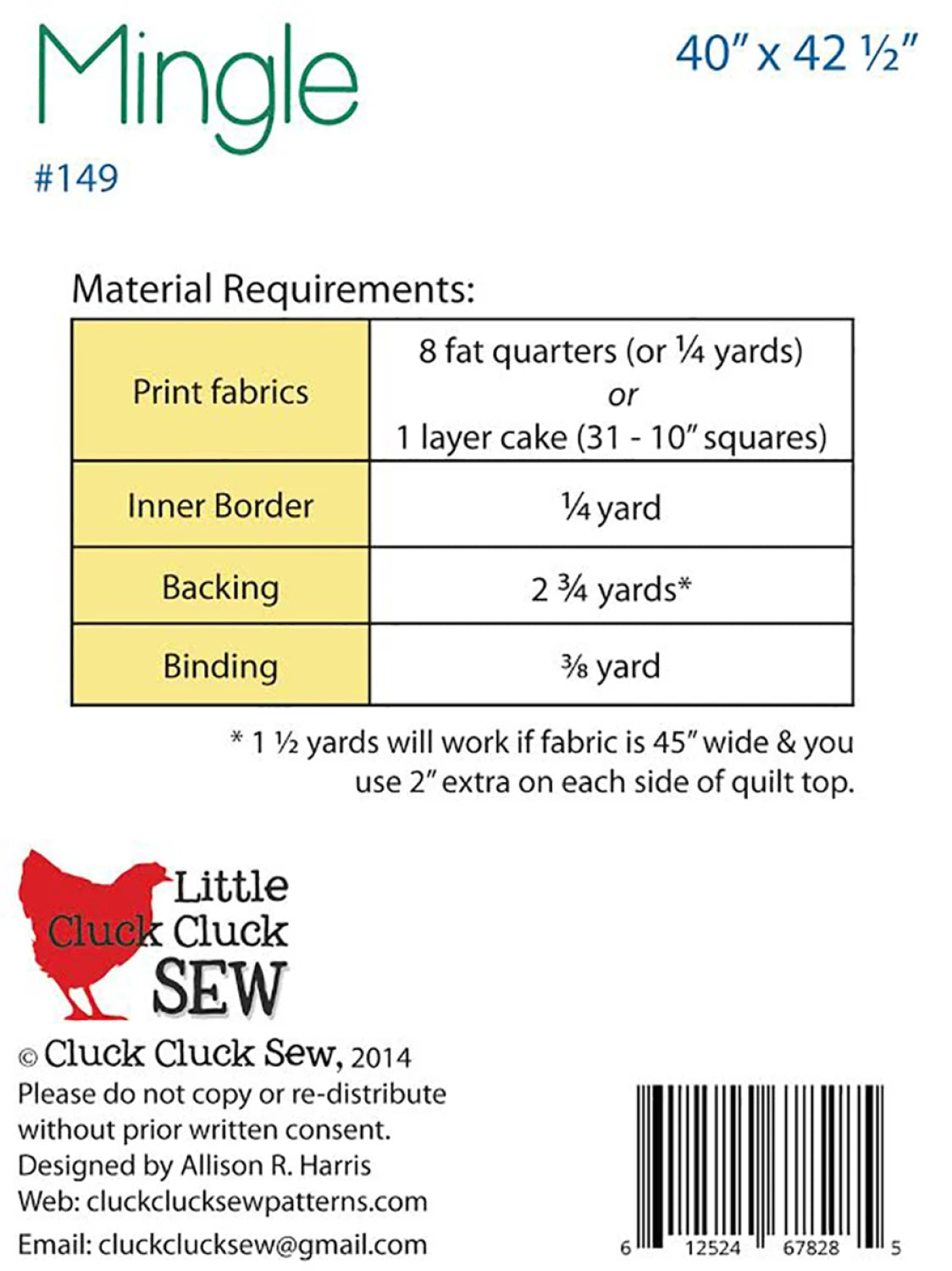 Mingle - Cluck Cluck Sew