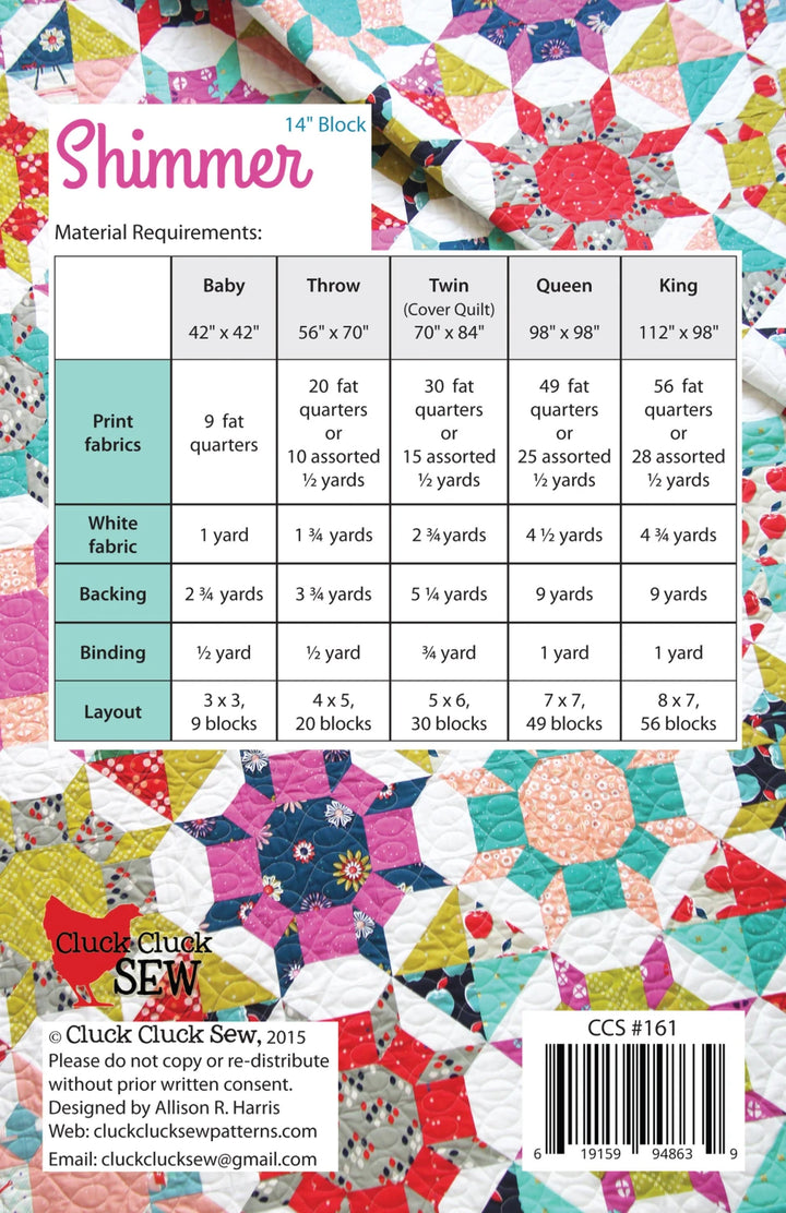 Shimmer Quilt Pattern - Cluck Cluck Sew
