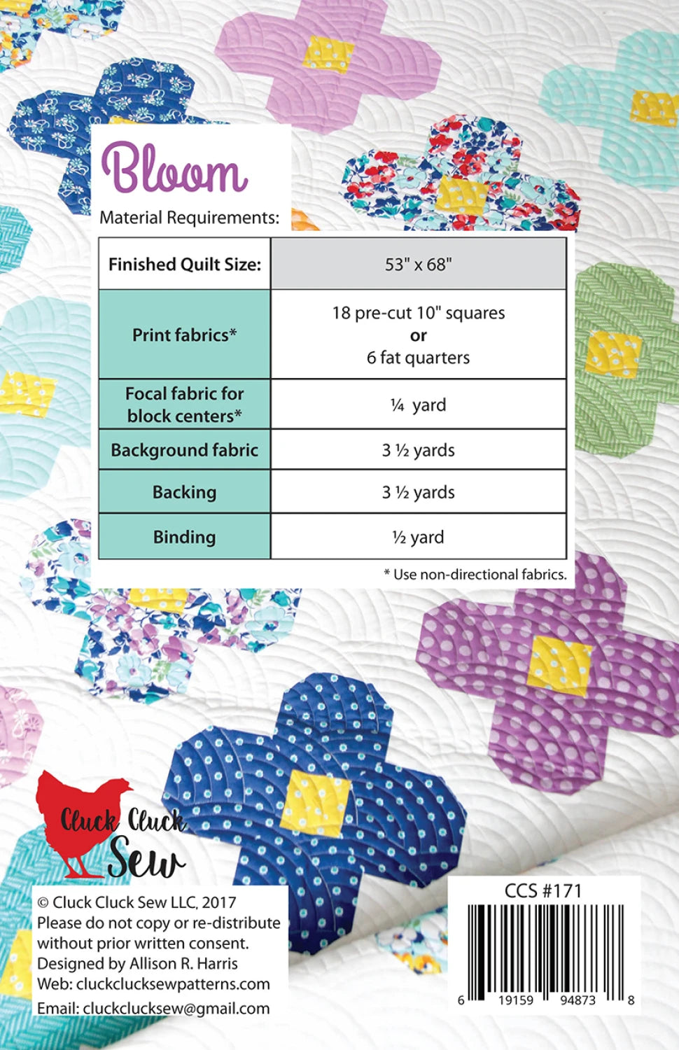 Bloom Pattern - Cluck Cluck Sew