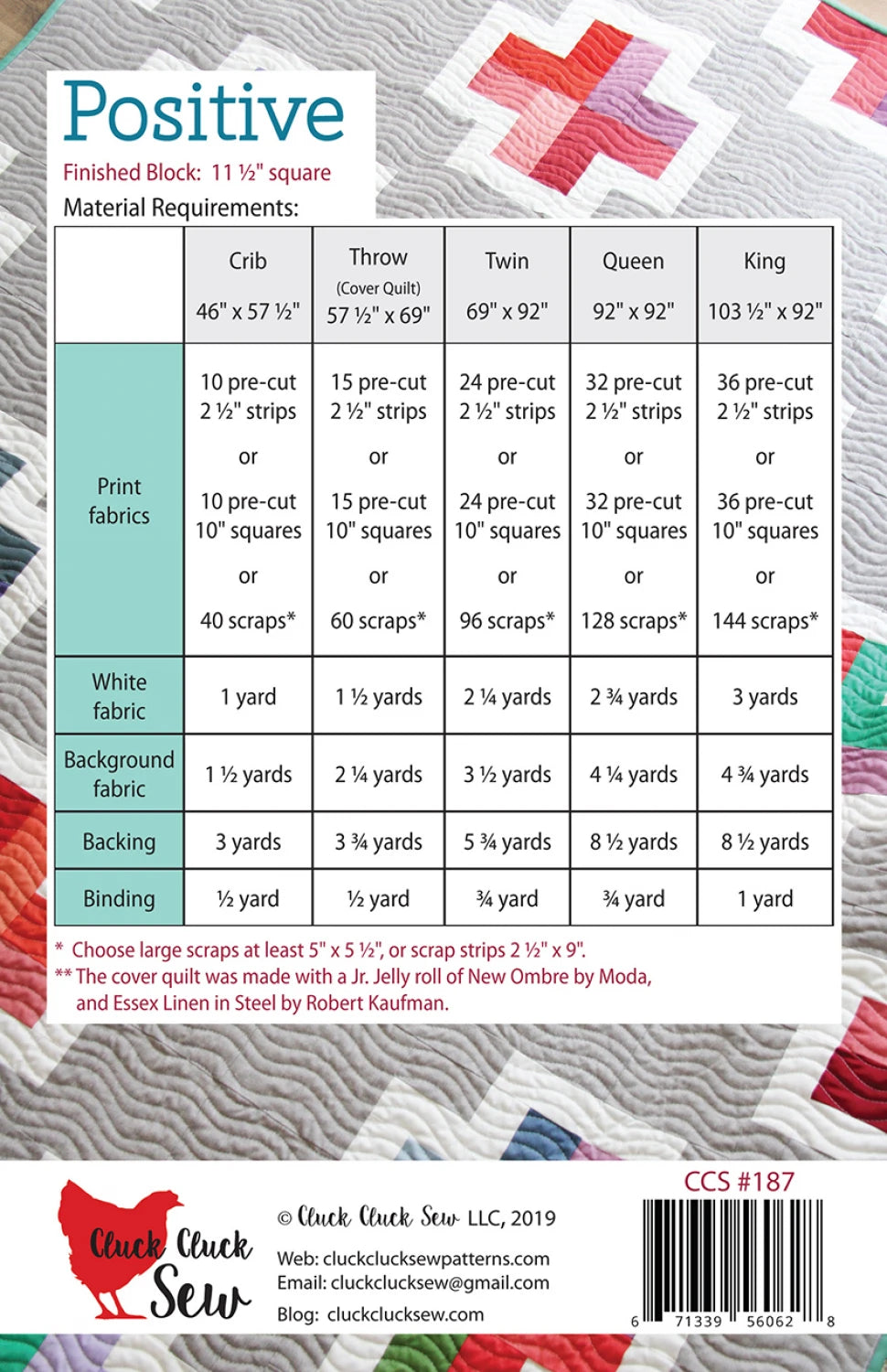 Positive Pattern - Cluck Cluck Sew