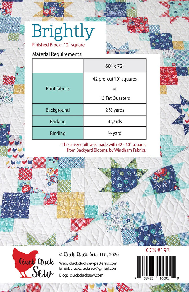 Brightly Quilt Pattern - Cluck Cluck Sew