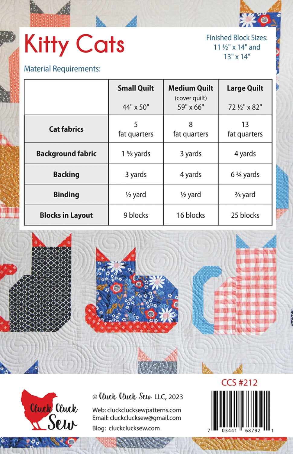 Kitty Cats Pattern - Cluck Cluck Sew