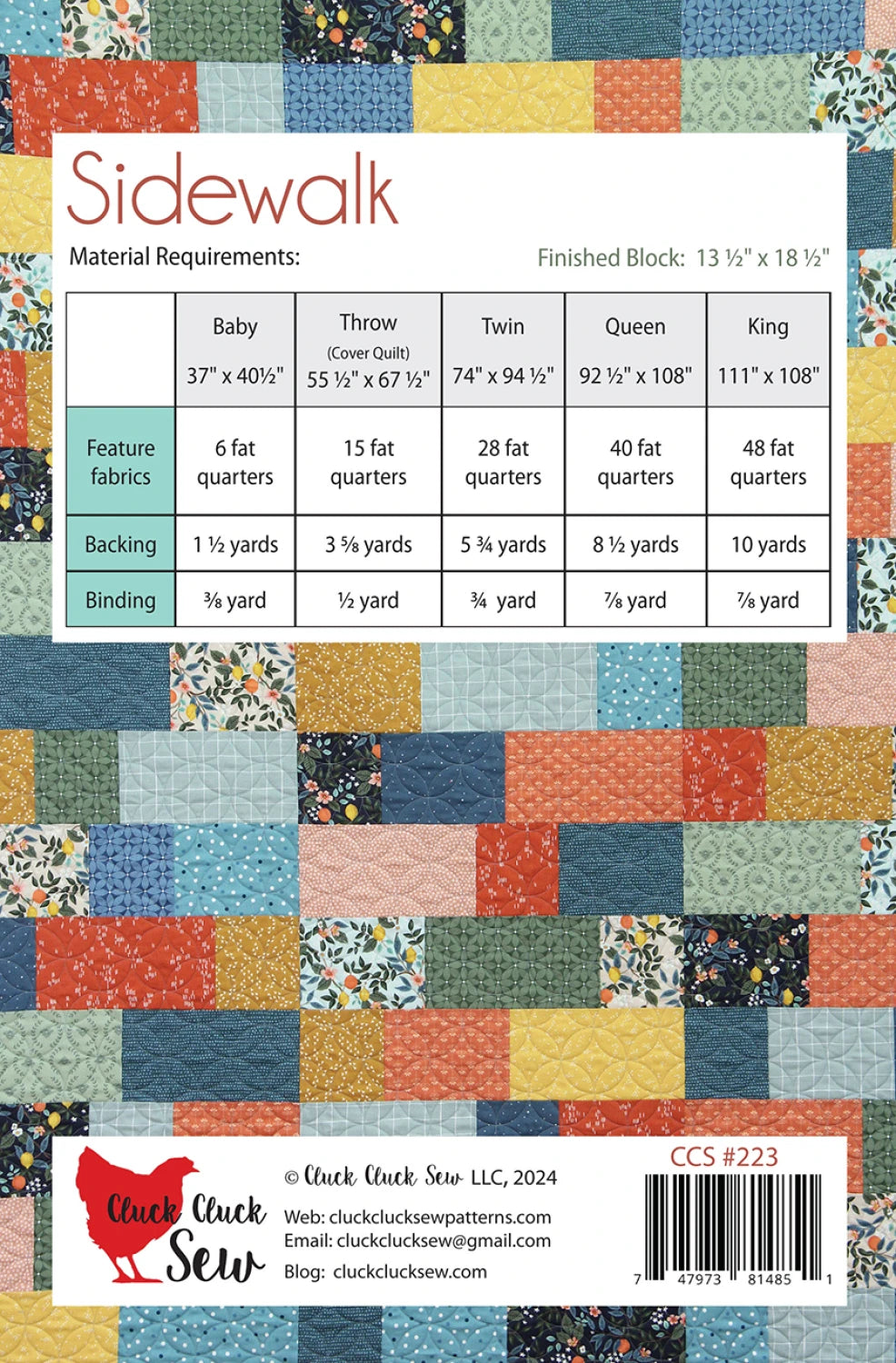 Sidewalk Quilt Pattern - Cluck Cluck Sew
