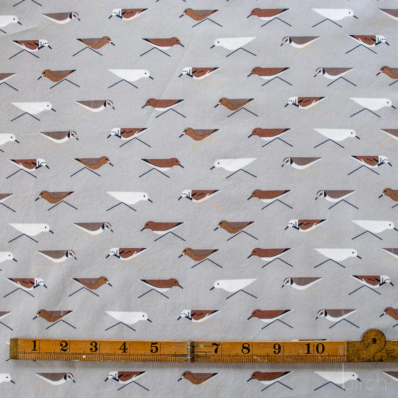 Coastal Vol. 2 - Sanderlings Poplin - Charley Harper