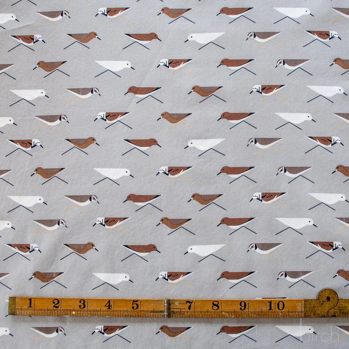 Coastal Vol. 2 - Sanderlings Poplin - Charley Harper