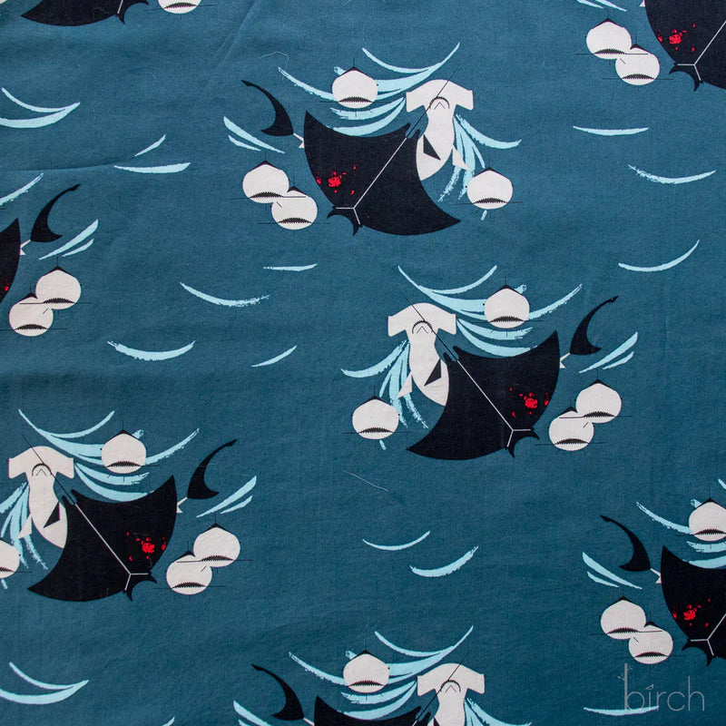 Coastal Vol. 2 - Shark Feast Poplin - Charley Harper