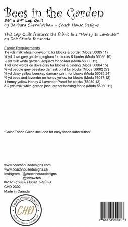 Bees in the Garden Coach House Designs Quilt Pattern