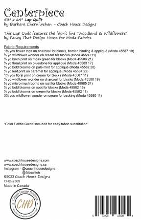 Centerpiece Quilt Pattern - Coach House Designs