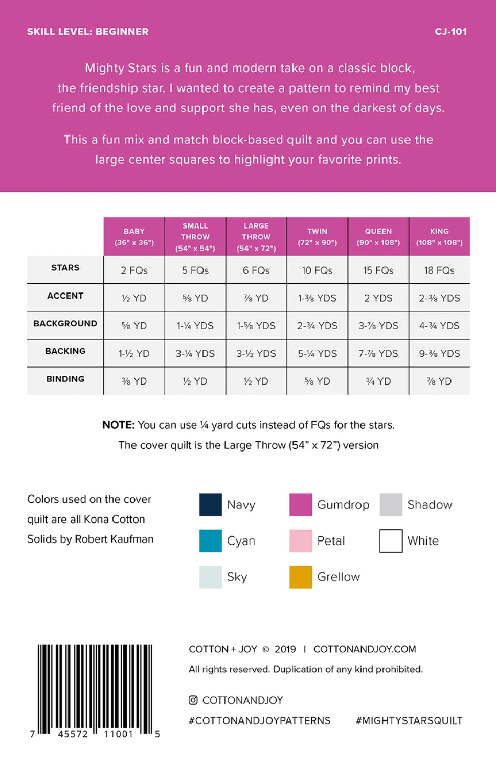 Mighty Stars Quilt Pattern - Cotton + Joy Patterns