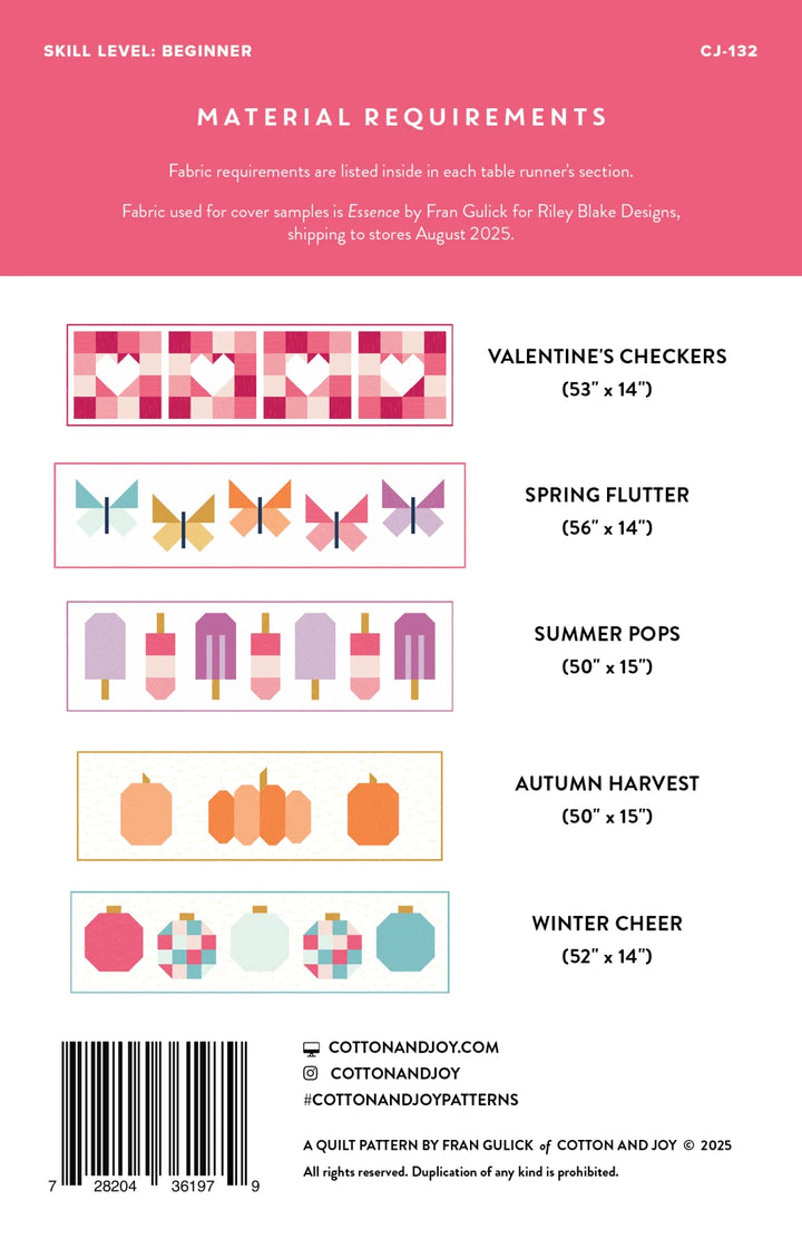 Joyful Holidays Tablerunners Pattern