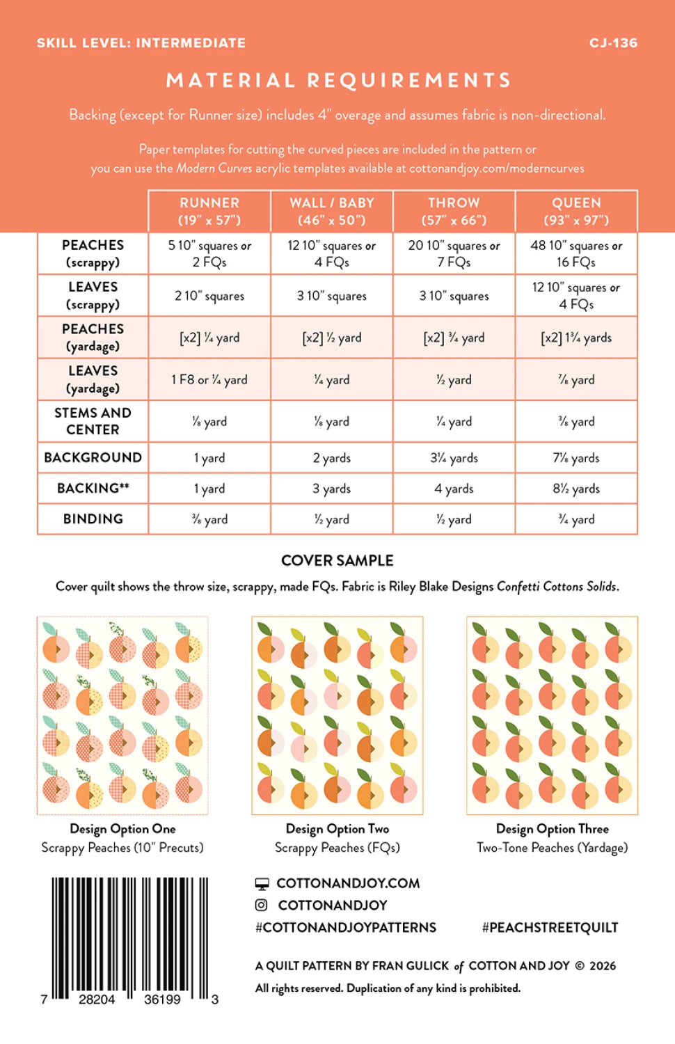 Peach Street Quilt Pattern - Cotton + Joy Patterns