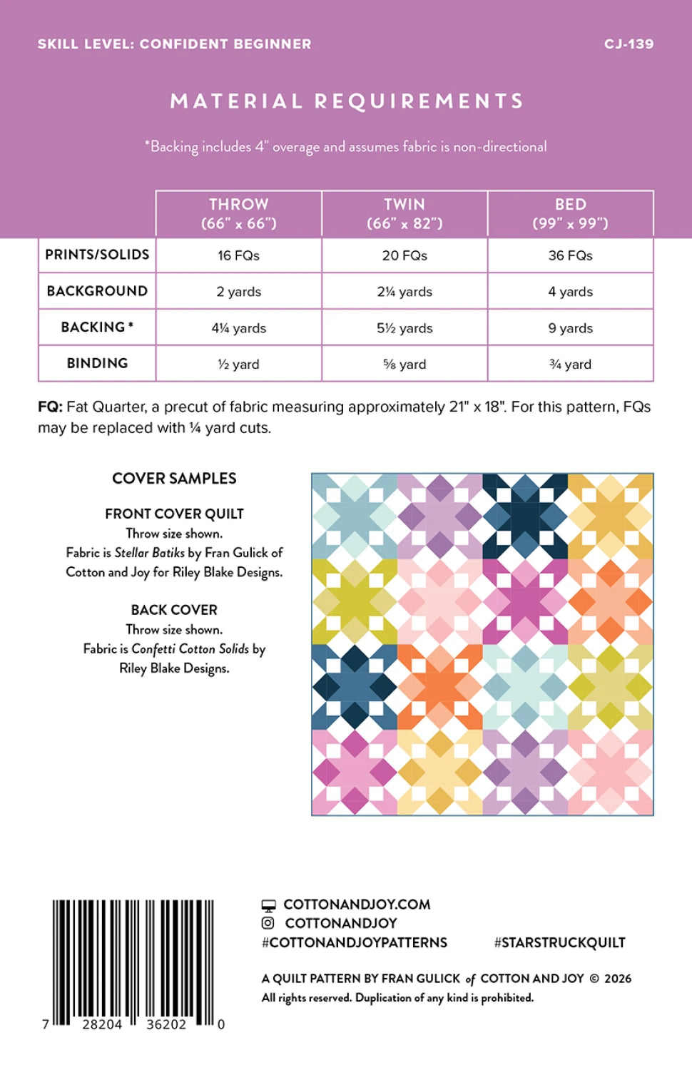 Star Struck Quilt Pattern - Cotton + Joy Patterns
