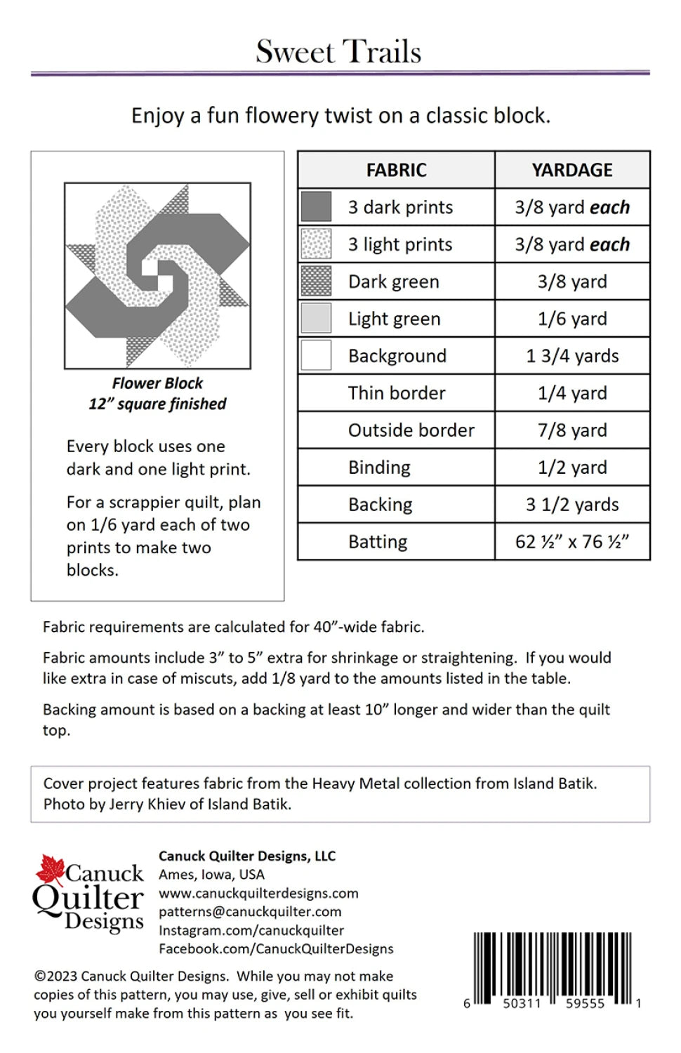 Sweet Trails Quilt Pattern - Canuck Quilter Designs