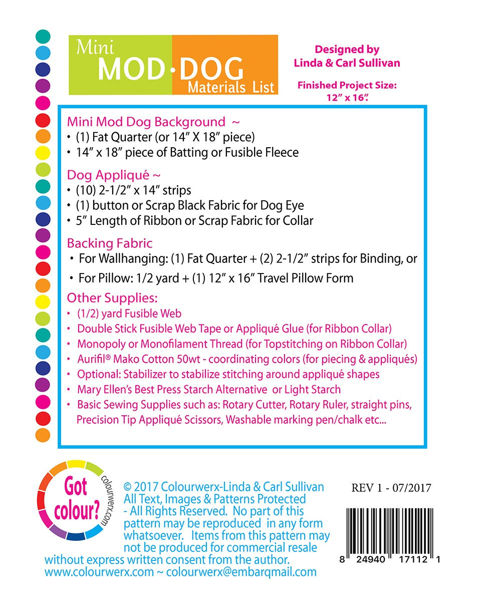 Mini Mod Dog Quilt Pattern