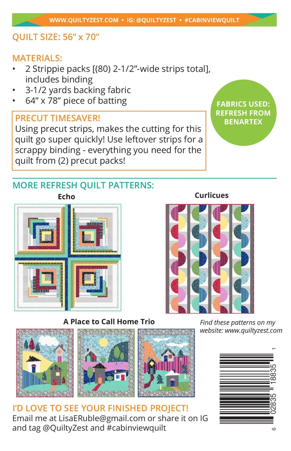 Cabin View Quilt Pattern - Quilty Zest