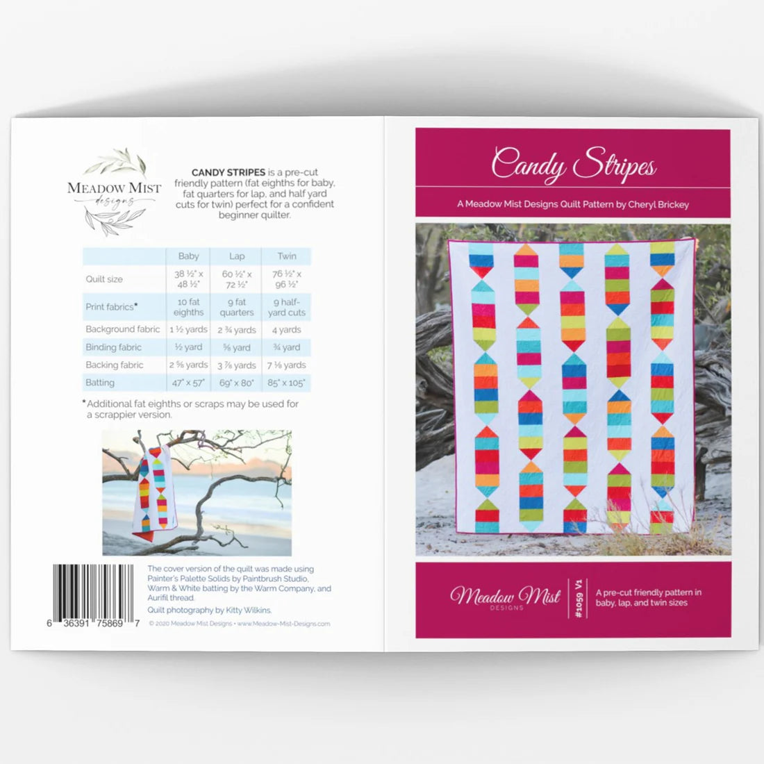 Candy Stripes Quilt Pattern - Meadow Mist Designs