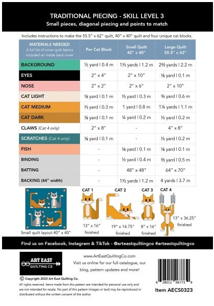 Cat Scratch Quilt Pattern - Art East Quilting