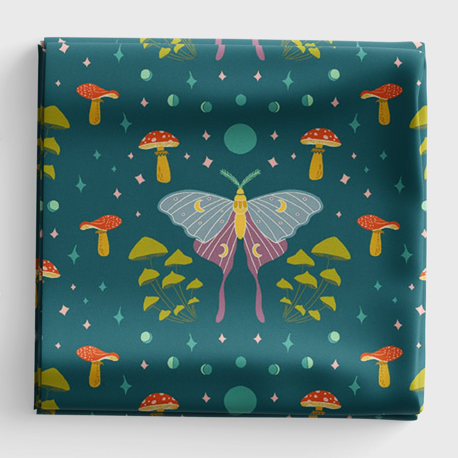 Celestial Garden - Moonlit Moths - Twilight Teal - A-10024-T