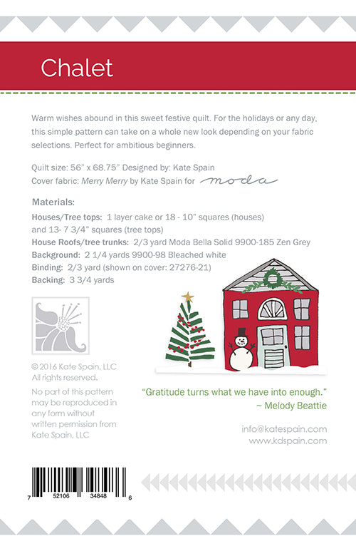 Chalet Quilt Pattern - Kate Spain