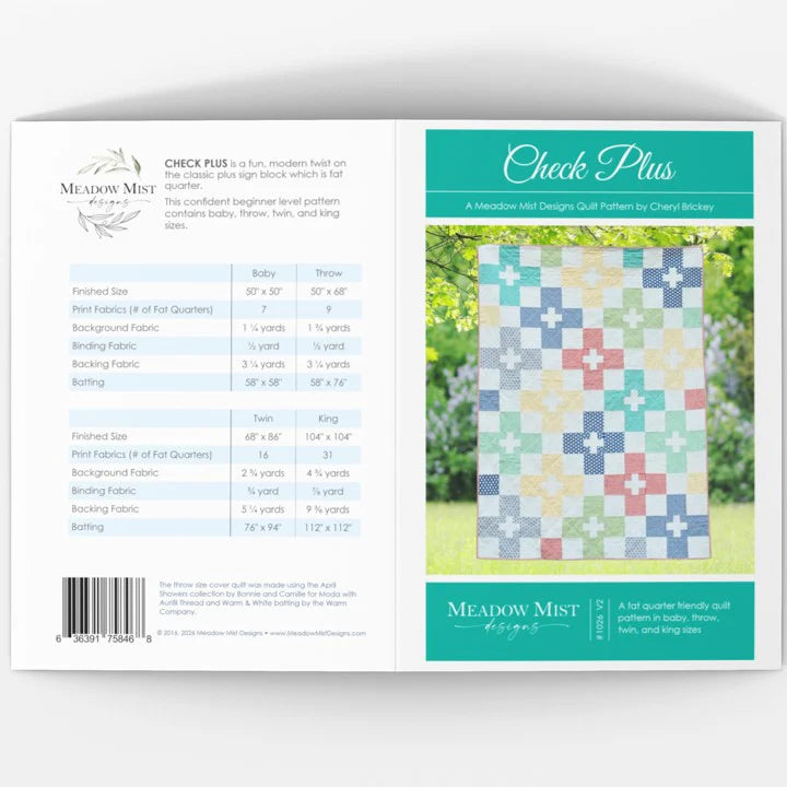 Check Plus Quilt Pattern - Meadow Mist Designs