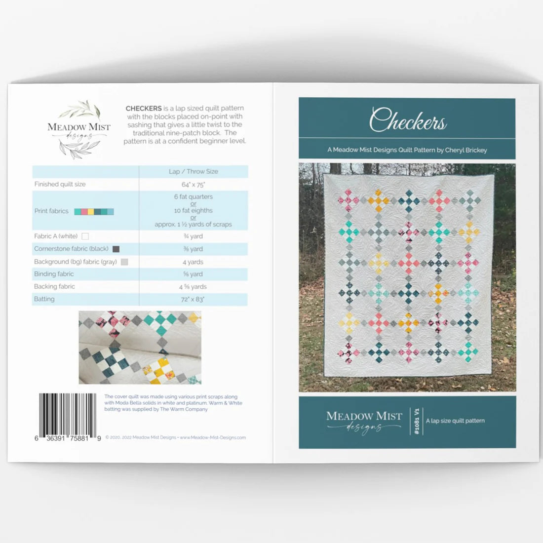 Checkers Quilt Pattern - Meadow Mist Designs